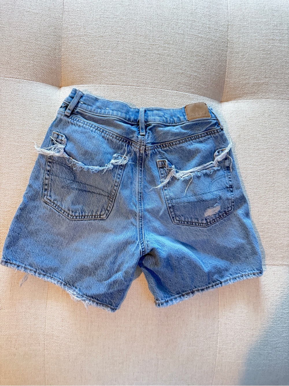 American Eagle Outfitters Distressed Light Blue Denim Jean Shorts - Picture 2 of 2